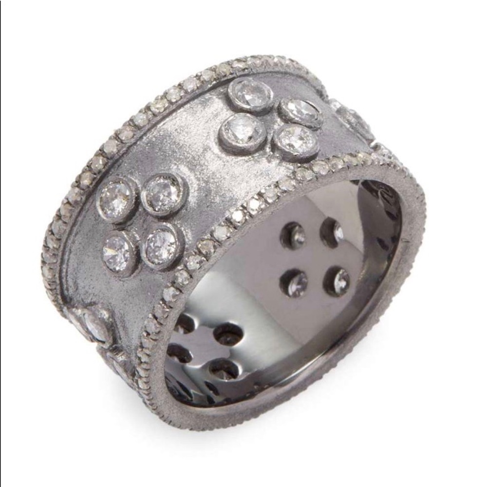 NEW Fine Silver/Diamond Clover Ring
